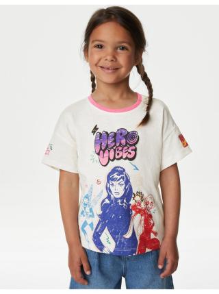 Bílé holčičí tričko Marks & Spencer Marvel