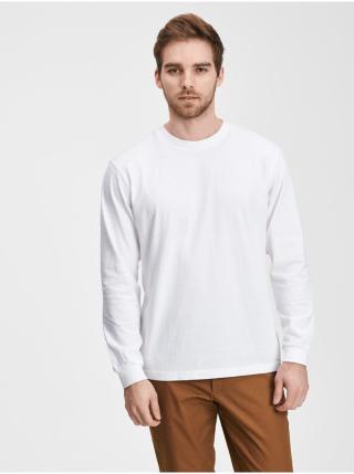 Bílé pánské tričko s dlouhým rukávem GAP