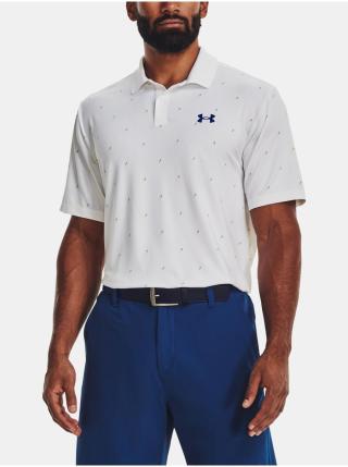 Bílé pánské vzorované sportovní polo tričko Under Armour UA Perf 3.0 Deuces Polo
