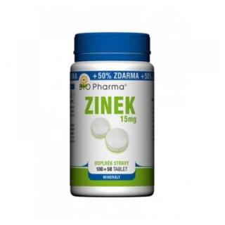 BIO PHARMA Zinek 15 mg 100 + 50 tablet