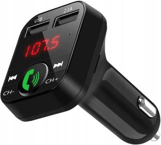 Bluetooth Fm vysílač Nabíječka 2xUSB MP3 Sd LCD