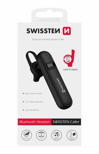 Bluetooth Headset Swissten Caller, černá