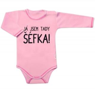 Body dlouhý rukáv s vtipným textem Baby Nellys, Já jsem tady ŠÉFKA! , vel. 80