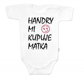 Body krátký rukáv Handry mi kupuje matka, Baby Nellys, bílé, vel. 56