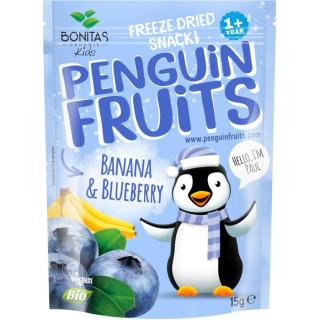 Bonitas Penguin Fruits Banana & Blueberry mrazem sušené ovoce v BIO kvalitě 15 g