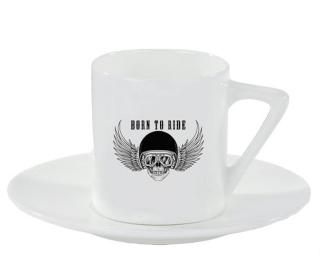 Born to ride Espresso hrnek s podšálkem 100ml