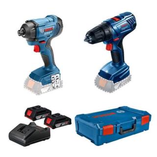 BOSCH Professional Aku vrtací šroubovák GSR 180-LI + Aku rázový utahovák GDR 18V-160 + 2 akumulátory 2,0 Ah