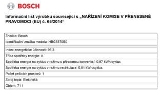 Bosch vestavná trouba HBG5370B0