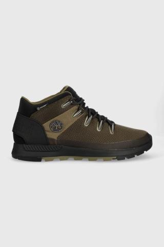 Boty Timberland Sprint Trekker Mid Fab Wp pánské, zelená barva