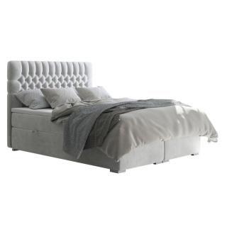 Boxspringová postel FONDA světle šedá 160 x 200 cm,Boxspringová postel FONDA světle šedá 160 x 200 cm