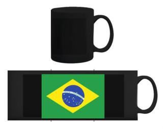 Brazilská vlajka Černý hrnek