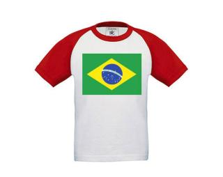 Brazilská vlajka Dětské tričko baseball