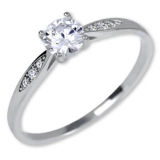 Brilio Něžný dámský prsten z bílého zlata 229 001 00809 07 51 mm