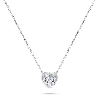 Brilio Silver Blyštivý stříbrný náhrdelník se třpytivým srdíčkem NCL69W