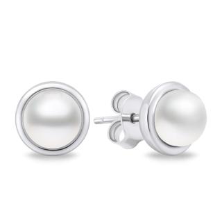 Brilio Silver Elegantní stříbrné náušnice s pravými perlami EA626W