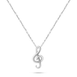 Brilio Silver Slušivý stříbrný náhrdelník Houslový klíč NCL67W