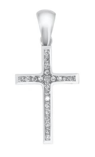 Brilio Silver Třpytivý stříbrný přívěsek křížek CRS024