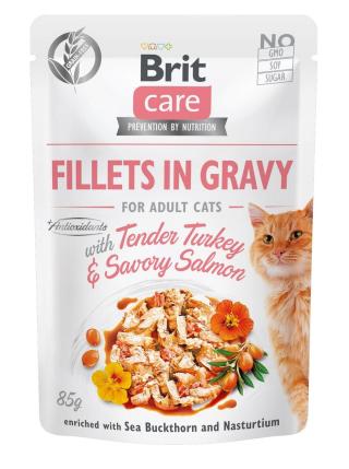 Brit Care Cat Fillets in Gravy - Turkey & Salmon 85 g