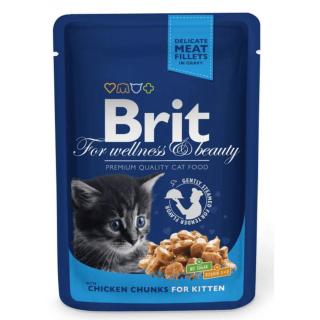 Brit Premium Cat Chicken Chunks for Kitten v hliníkových kapsičkách 100 g