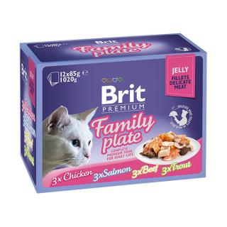 Brit Premium Cat Delicate Fillets v želé Family Plate 1020g