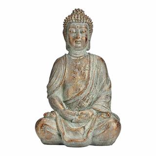 Buddha meditující japonská soška barva antického zlata 30 cm - 30 cm