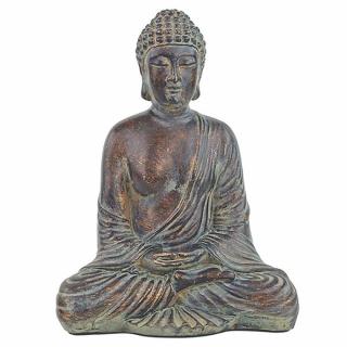 Buddha sedící starožitný vzhled - 20 cm