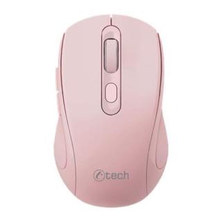 C-TECH WLM-12PK/Ergonomická/Optická/Pro praváky/Bezdrátová USB + Bluetooth/Růžová