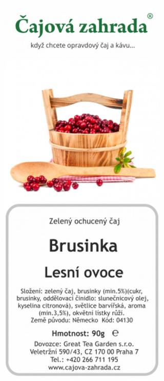 Čajová zahrada Brusinka & Lesní ovoce - zelený ochucený čaj Varianta: zelený čaj 1000g