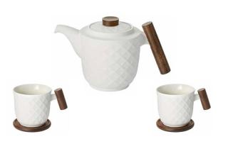 Čajová zahrada Čajová porcelánová souprava Menja bílá