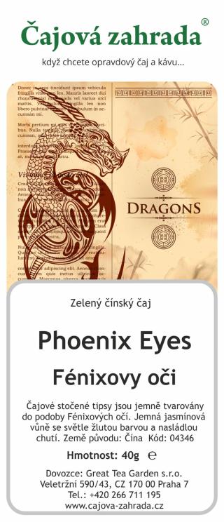 Čajová zahrada China Phoenix Eyes - Fénixovy oči - zelený čaj