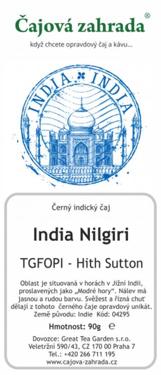 Čajová zahrada India Nilgiri TGFOPI High Grown Sutton - černý čaj Varianta: černý čaj 1000g