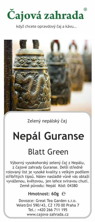 Čajová zahrada Nepál Guranse Blatt Green - zelený čaj Varianta: zelený čaj 500g
