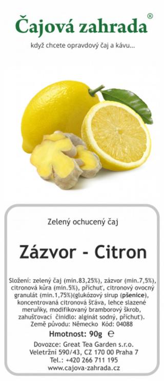 Čajová zahrada Zázvor & Citron - zelený ochucený čaj Varianta: zelený čaj 90g