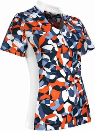 Callaway Womens Abstract Floral Polo Blue Indigo L