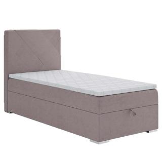 Čalouněná postel Fatima 90x200, šedá, vč. matrace a topperu