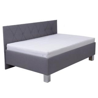 Čalouněná postel s bočním čelem AFRODITE šedá, 120x200 cm