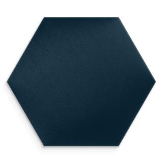Čalouněný nástěnný panel HEXAGON 30x26 cm tmavě modrá MyBestHome
