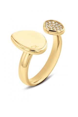 Calvin Klein Elegantní pozlacený prsten s krystaly Fascinate 35000320 54 mm