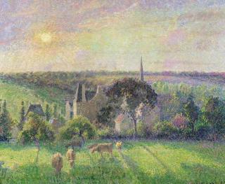 Camille Pissarro - Obrazová reprodukce The Church and Farm of Eragny, 1895,