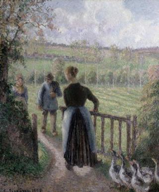 Camille Pissarro - Obrazová reprodukce The Woman with the Geese, 1895,