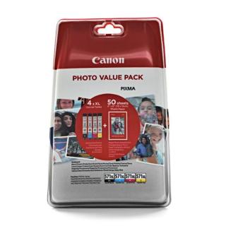 Canon CLI-571XL 0332C005 Bk+C+M+Y multipack originální cartridge + fotopapír 50x