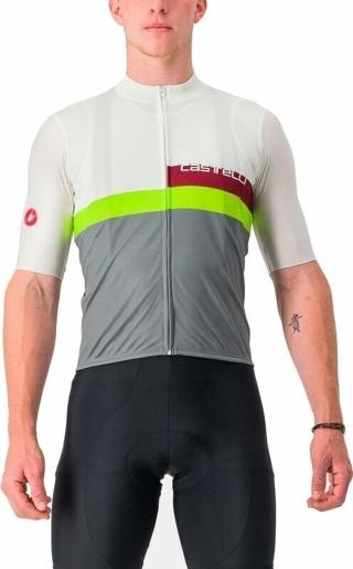 Castelli A Blocco Jersey Ivory/Bordeaux-Electric Lime-Sedona Sage XL Dres