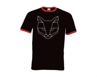 Cat polygon Pánské tričko s kontrastními lemy