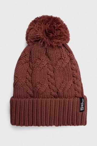 Čepice Jack Wolfskin Pompom růžová barva, vlněná