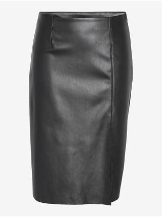 Černá dámská koženková pouzdrová sukně Noisy May Clara