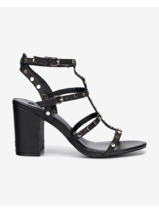 Černé dámské kožené boty na podpatku DKNY Hanz