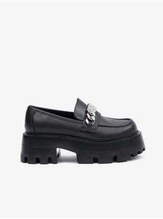 Černé dámské kožené polobotky Steve Madden Motoride Loafer