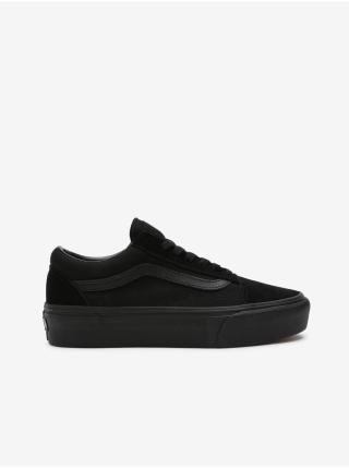 Černé dámské kožené tenisky na platformě VANS UA Old Skool Platform