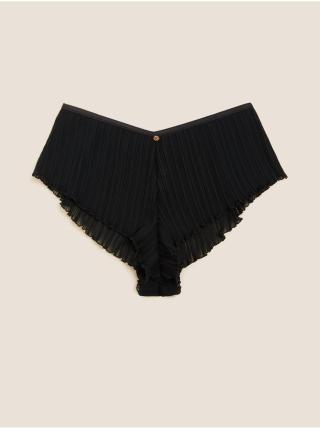Černé dámské plisované kalhotky s krajkou Marks & Spencer