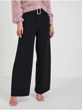 Černé dámské široké kalhoty s páskem ORSAY